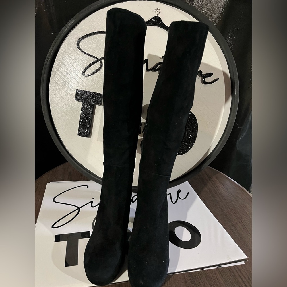 Steve Madden Marcello Black Suede Boots New Size 11